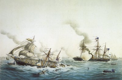 Gevecht van de CSS Alabama en de USS Kearsarge door Louis Le Breton